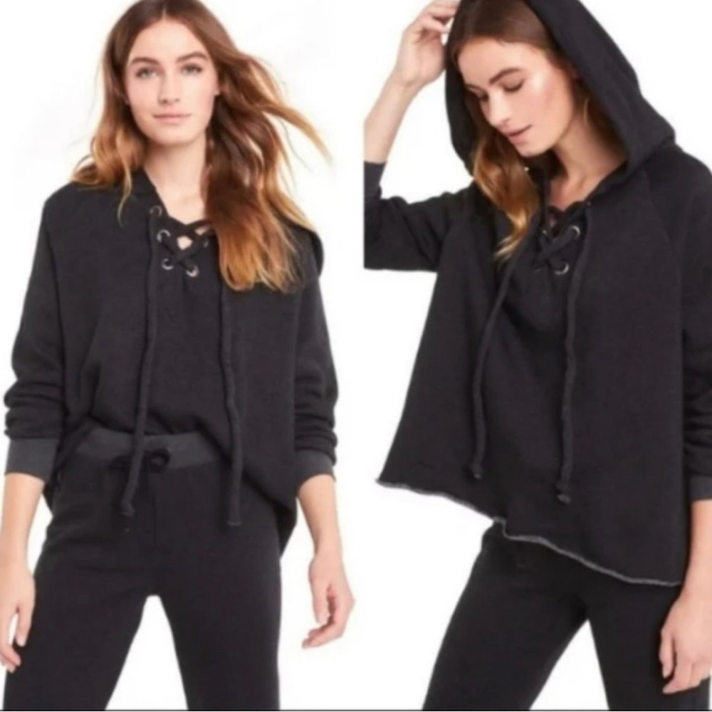 Wildfox Couture Hutton Lace Up Sweater - Size Small - Gray‎